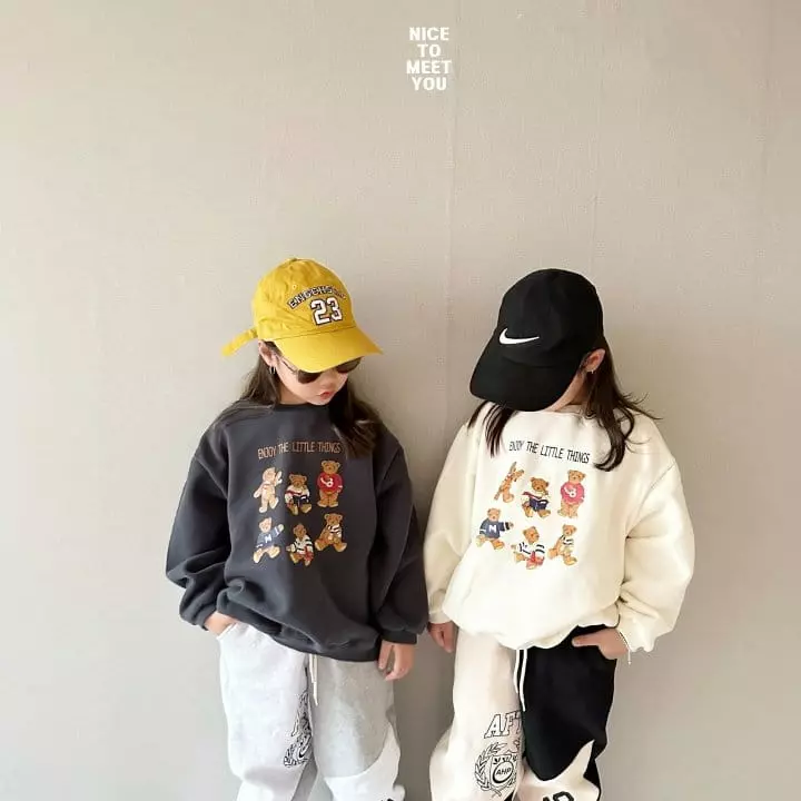 Nice To Meet You - Korean Children Fashion - #childofig - Joy Bear Sweatshirt