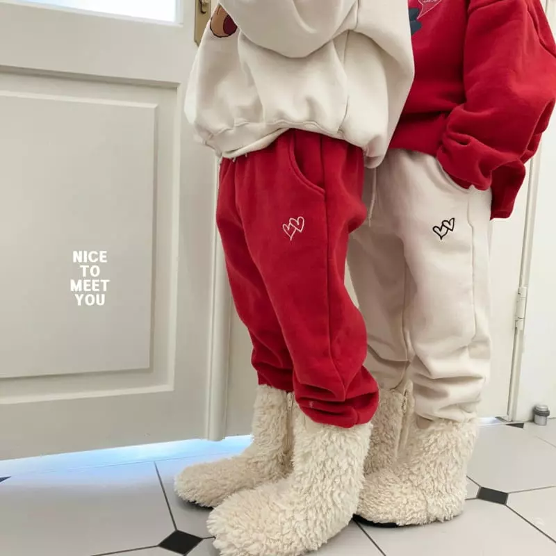 Nice To Meet You - Korean Children Fashion - #kidsshorts - Dubble Heart Pants - 2