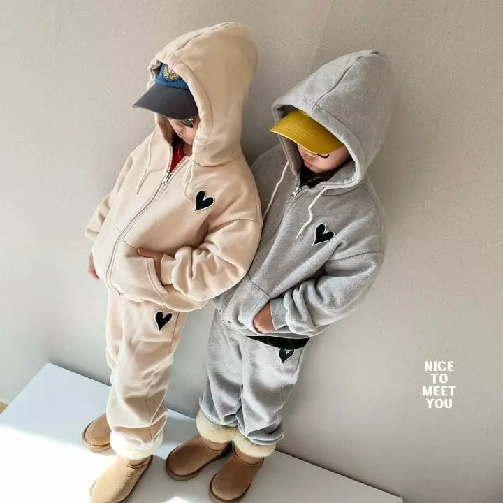 Nice To Meet You - Korean Children Fashion - #littlefashionista - Heart Zip-up