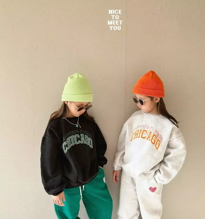 Nice To Meet You - Korean Children Fashion - #stylishchildhood - Chicago Sweatshirt