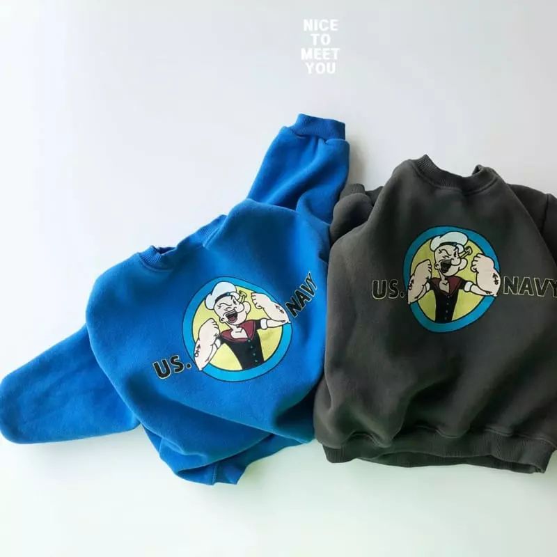 Nice To Meet You - Korean Children Fashion - #stylishchildhood - Popeye Sweatshirt - 11