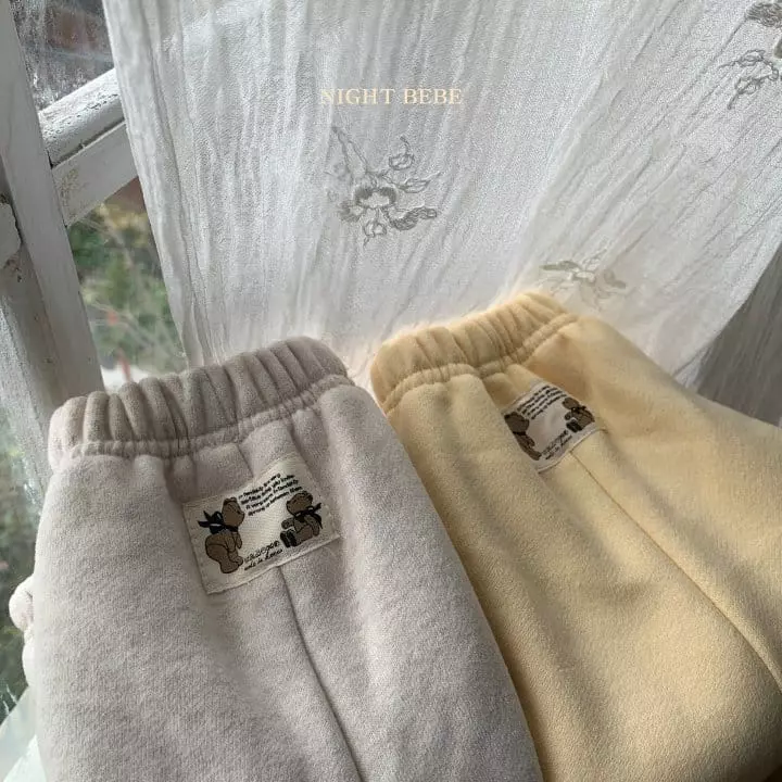 Night Bebe - Korean Baby Fashion - #babyboutique - Bear Label Pants - 5
