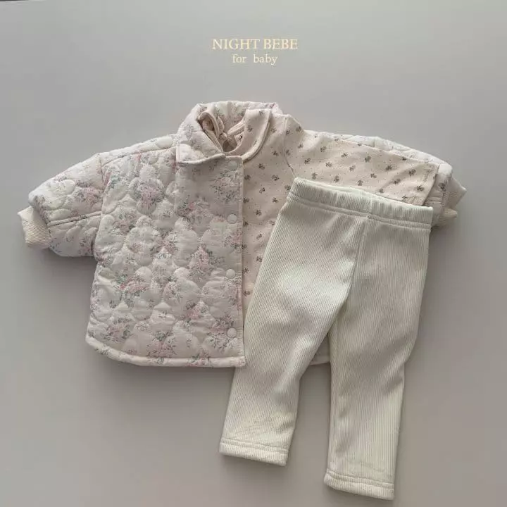 Night Bebe - Korean Baby Fashion - #babyoutfit - Rose Quilting Jacket with Mom - 5