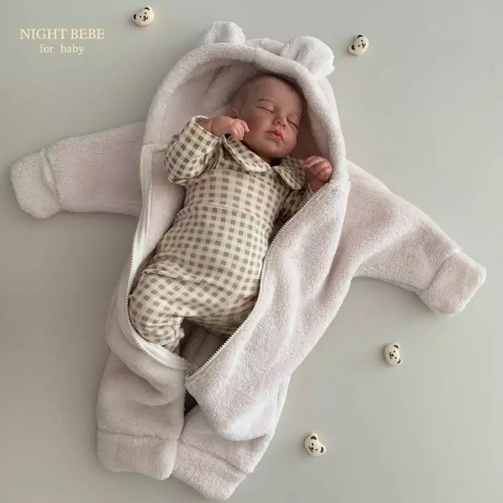 Night Bebe - Korean Baby Fashion - #babywear - Bear Bodysuit 1m with doll - 5