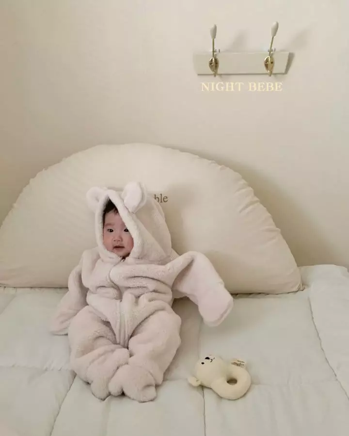 Night Bebe - Korean Baby Fashion - #babyoutfit - Bear Bodysuit 1m - 4