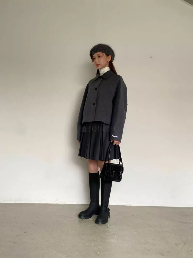 Nyunyu Wear - Korean Women Fashion - #momslook - Unbal Crop Coat - 10