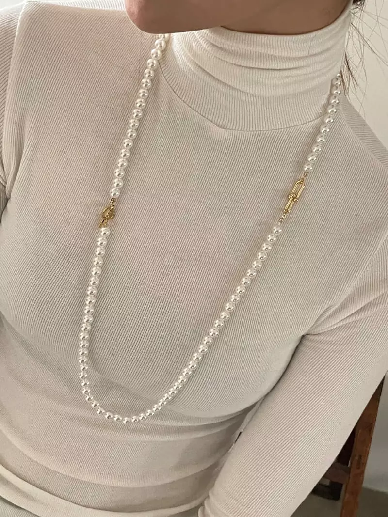 Nyunyu Wear - Korean Women Fashion - #momslook - Big Pearl Necklars - 5