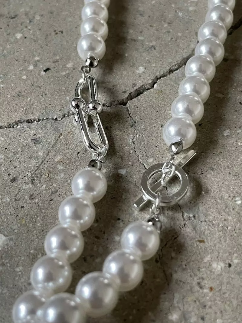 Nyunyu Wear - Korean Women Fashion - #momslook - Big Pearl Necklars - 8