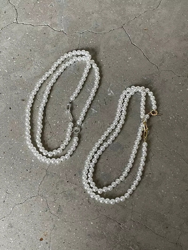 Nyunyu Wear - Korean Women Fashion - #momslook - Big Pearl Necklars - 9