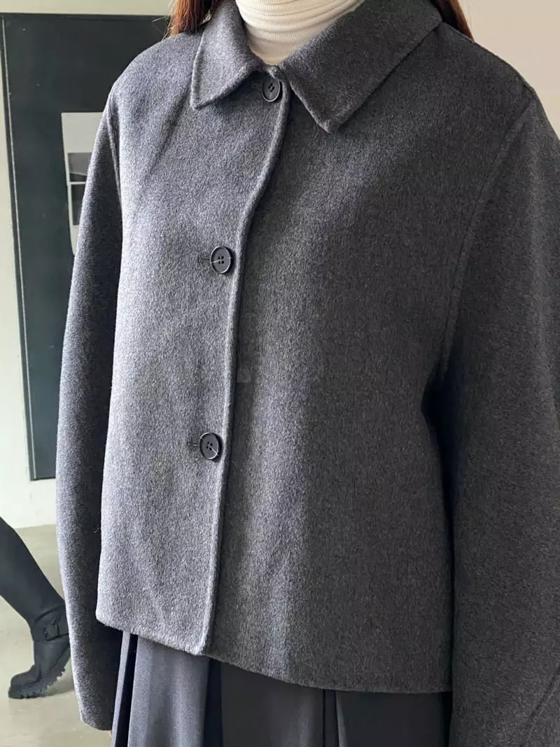 Nyunyu Wear - Korean Women Fashion - #womensfashion - Unbal Crop Coat - 7