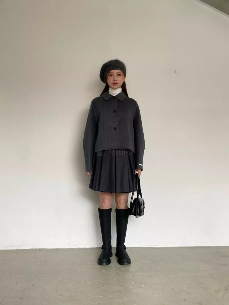 Nyunyu Wear - Korean Women Fashion - #womensfashion - Unbal Crop Coat - 9