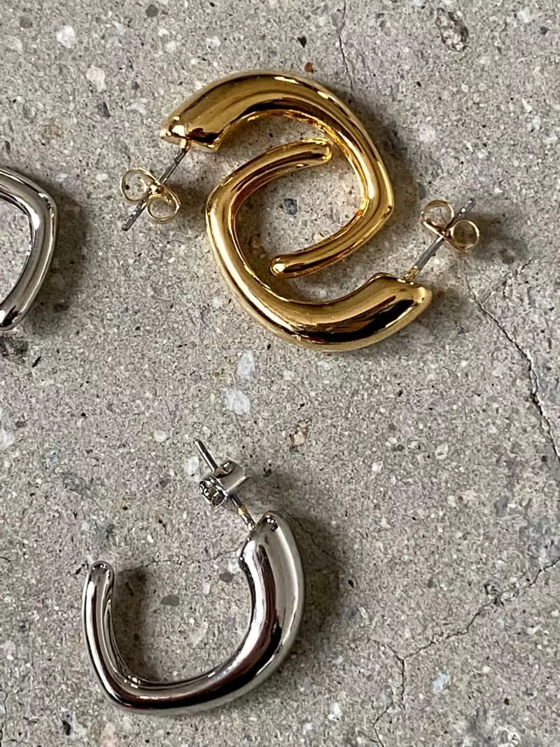 Nyunyu Wear - Korean Women Fashion - #womensfashion - Half Moon Round Earring - 7