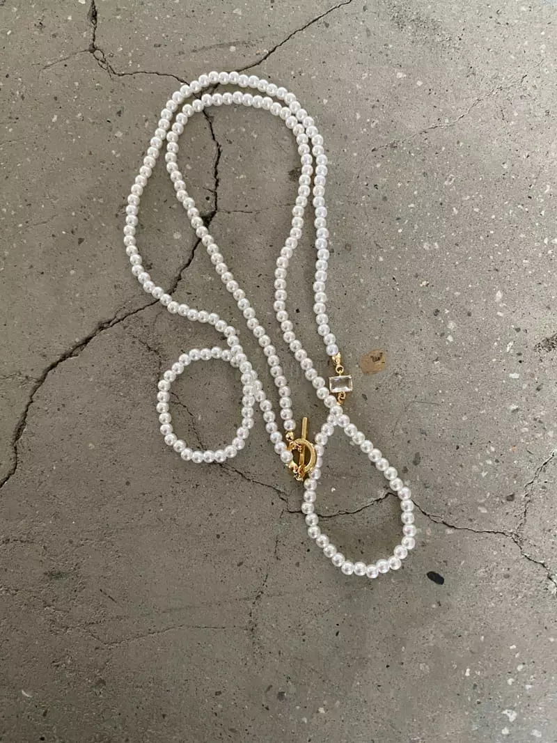 Nyunyu Wear - Korean Women Fashion - #womensfashion - N Small Pearl Necklace - 3