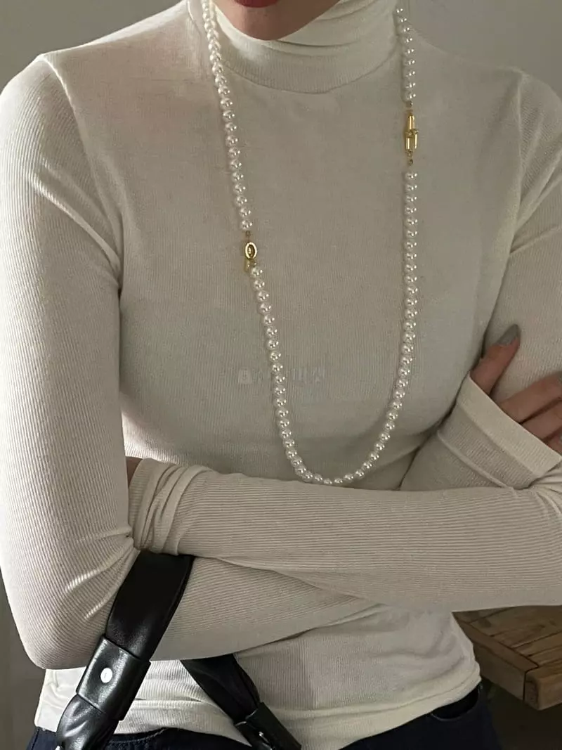 Nyunyu Wear - Korean Women Fashion - #momslook - Big Pearl Necklars - 4