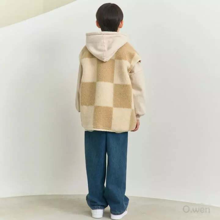 O Wen - Korean Children Fashion - #discoveringself - Check Boxy Vest - 11