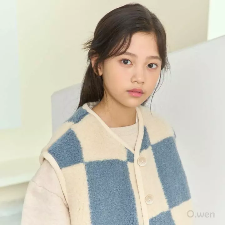 O Wen - Korean Children Fashion - #fashionkids - Check Boxy Vest - 12