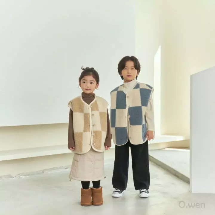 O Wen - Korean Children Fashion - #magicofchildhood - Check Boxy Vest - 2