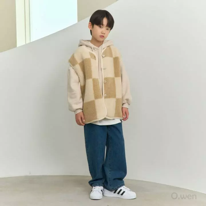 O Wen - Korean Children Fashion - #toddlerclothing - Check Boxy Vest - 6