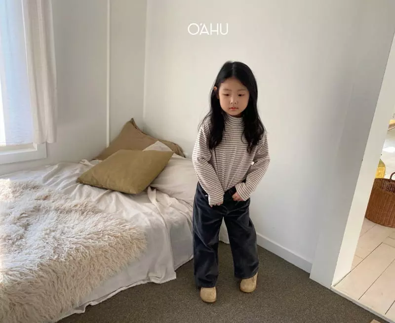 O'ahu - Korean Children Fashion - #minifashionista - Hico Stripes Turtleneck Tee - 5