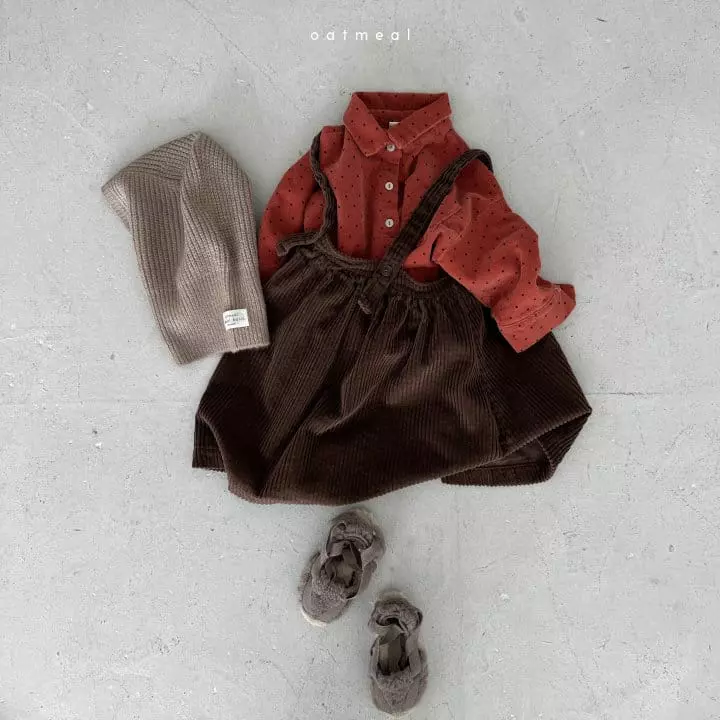 Oatmeal - Korean Children Fashion - #stylishchildhood - Lilang Dot Shirt - 4