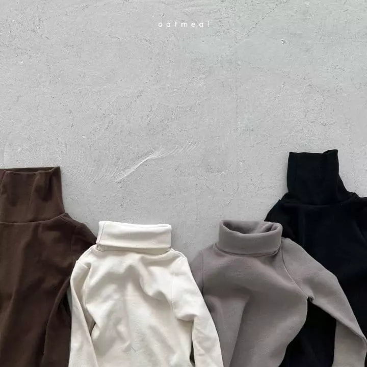Oatmeal - Korean Children Fashion - #childofig - Baisc Turtleneck Tee