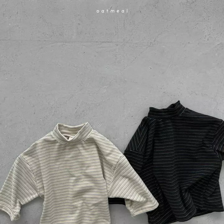 Oatmeal - Korean Children Fashion - #discoveringself - Titi Turtleneck Tee