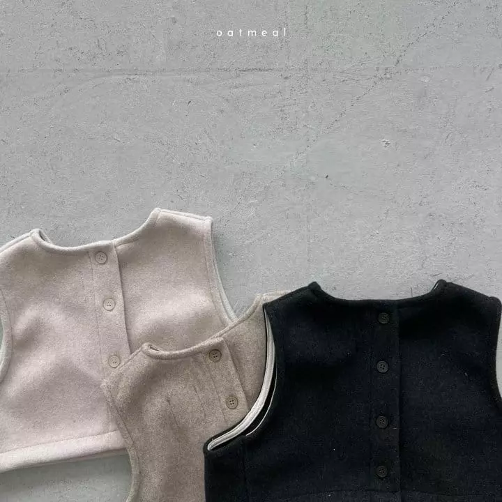 Oatmeal - Korean Children Fashion - #littlefashionista - Yelling Vest
