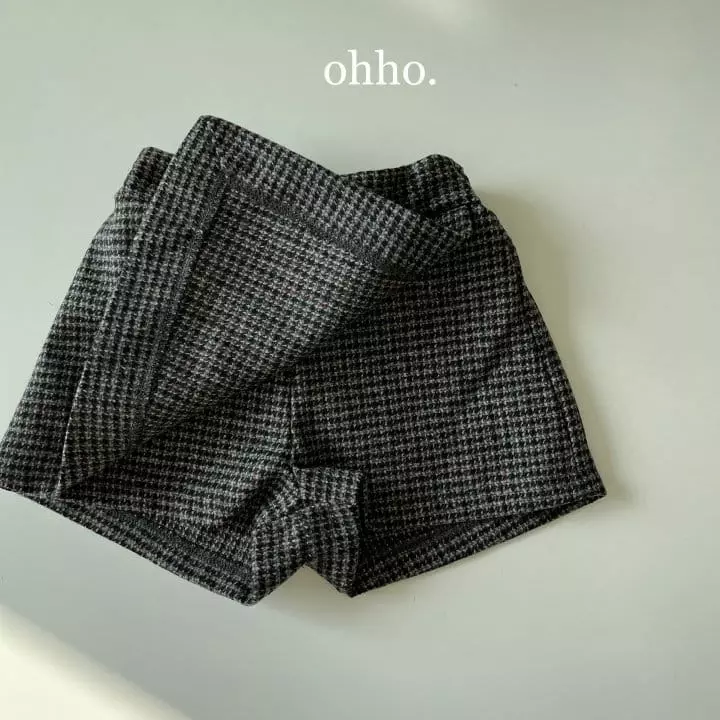 Ohho - Korean Children Fashion - #Kfashion4kids - Herringbone Warp Skirt Pants - 2