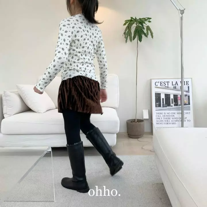 Ohho - Korean Children Fashion - #Kfashion4kids - Veloure Skirt Leggings - 10