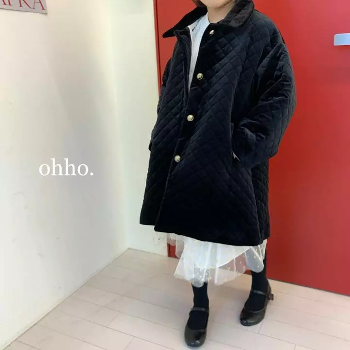 Ohho - Korean Children Fashion - #Kfashion4kids - Velvet Quilting Coat - 6