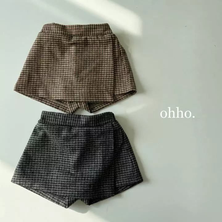 Ohho - Korean Children Fashion - #childofig - Herringbone Warp Skirt Pants - 7