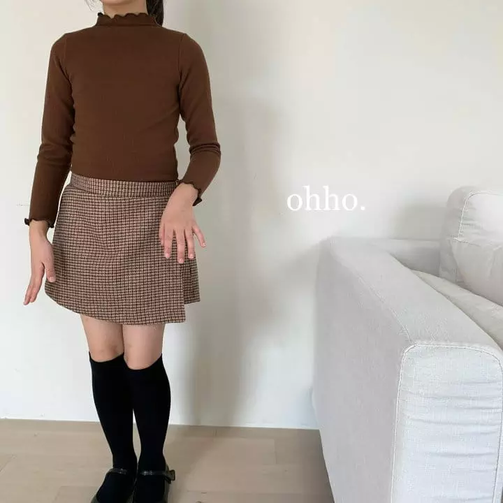 Ohho - Korean Children Fashion - #childofig - Herringbone Warp Skirt Pants - 8