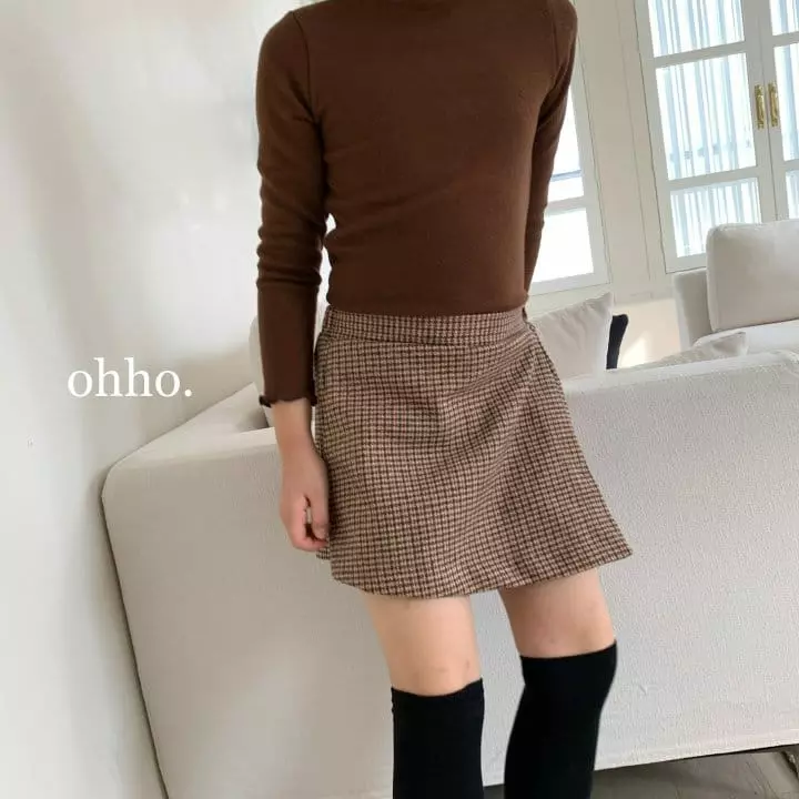 Ohho - Korean Children Fashion - #childrensboutique - Herringbone Warp Skirt Pants - 9