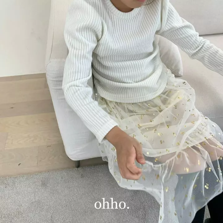Ohho - Korean Children Fashion - #childrensboutique - Veloure Puff Tee - 2