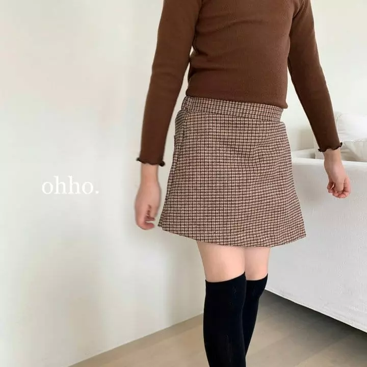 Ohho - Korean Children Fashion - #designkidswear - Herringbone Warp Skirt Pants - 10