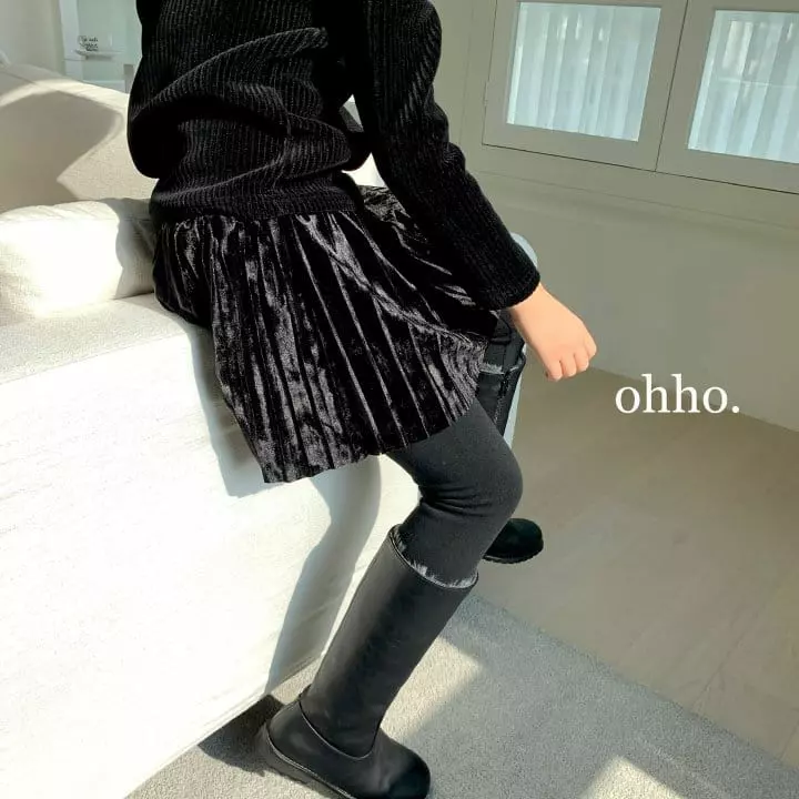 Ohho - Korean Children Fashion - #childrensboutique - Veloure Skirt Leggings - 4