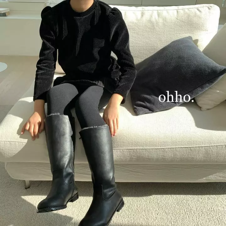Ohho - Korean Children Fashion - #fashionkids - Veloure Puff Tee - 5