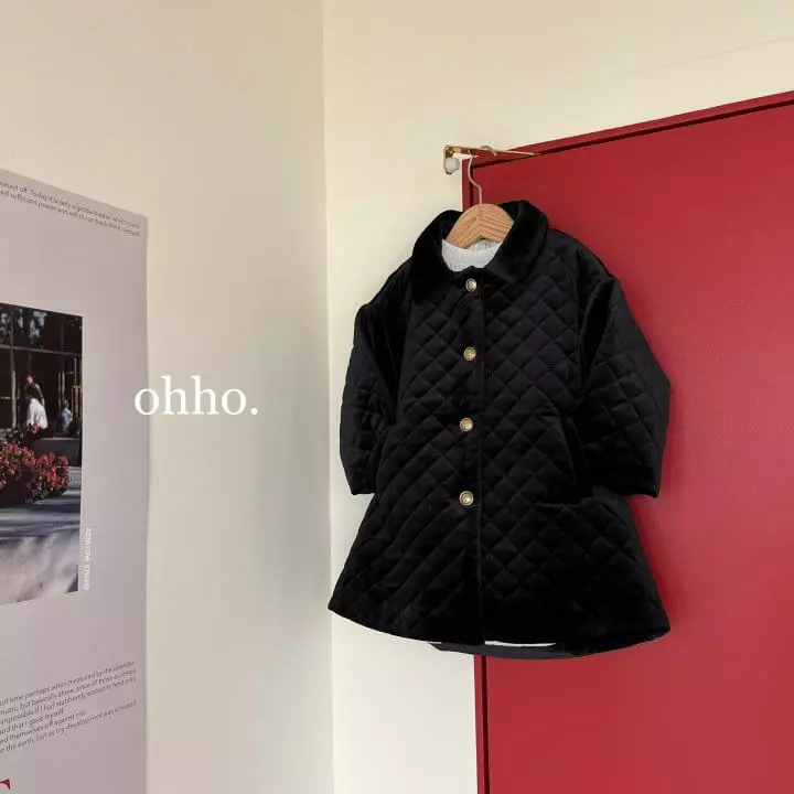 Ohho - Korean Children Fashion - #fashionkids - Velvet Quilting Coat - 2