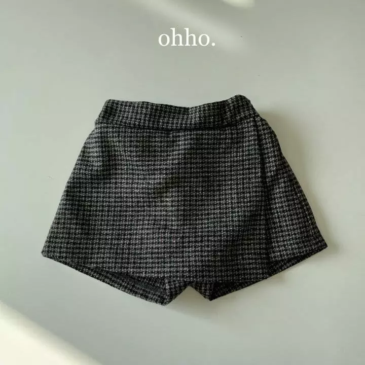 Ohho - Korean Children Fashion - #kidzfashiontrend - Herringbone Warp Skirt Pants
