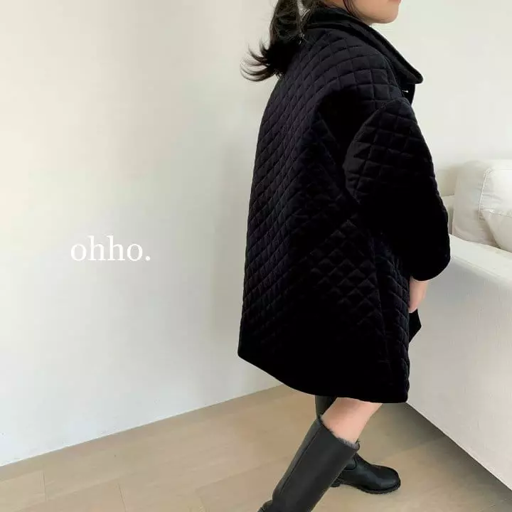 Ohho - Korean Children Fashion - #kidzfashiontrend - Velvet Quilting Coat - 5