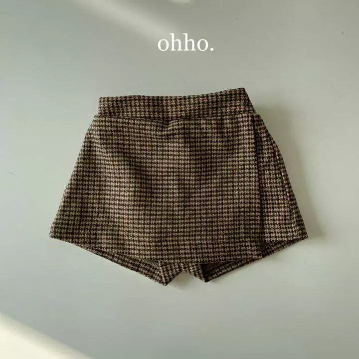 Ohho - Korean Children Fashion - #littlefashionista - Herringbone Warp Skirt Pants - 4