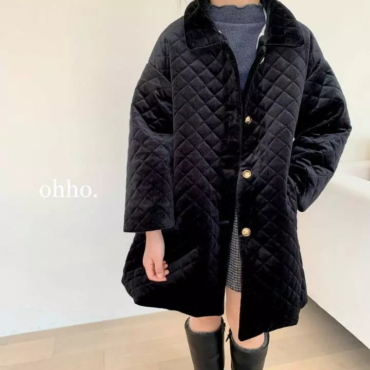 Ohho - Korean Children Fashion - #magicofchildhood - Velvet Quilting Coat - 8
