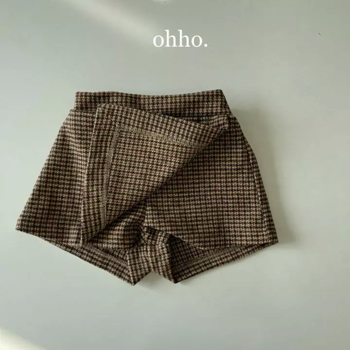 Ohho - Korean Children Fashion - #minifashionista - Herringbone Warp Skirt Pants - 5