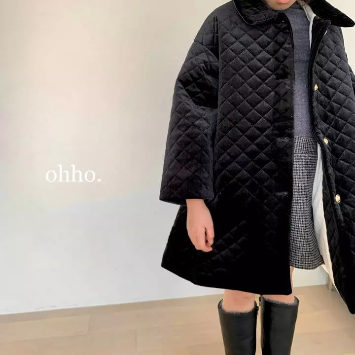 Ohho - Korean Children Fashion - #minifashionista - Velvet Quilting Coat - 9