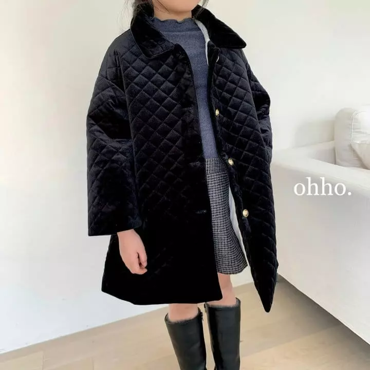 Ohho - Korean Children Fashion - #prettylittlegirls - Velvet Quilting Coat - 10