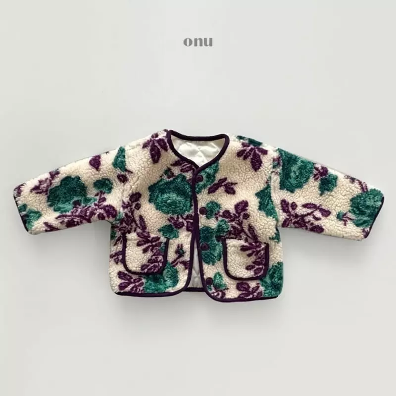 Onu - Korean Children Fashion - #todddlerfashion - Flower Fleece Jumper