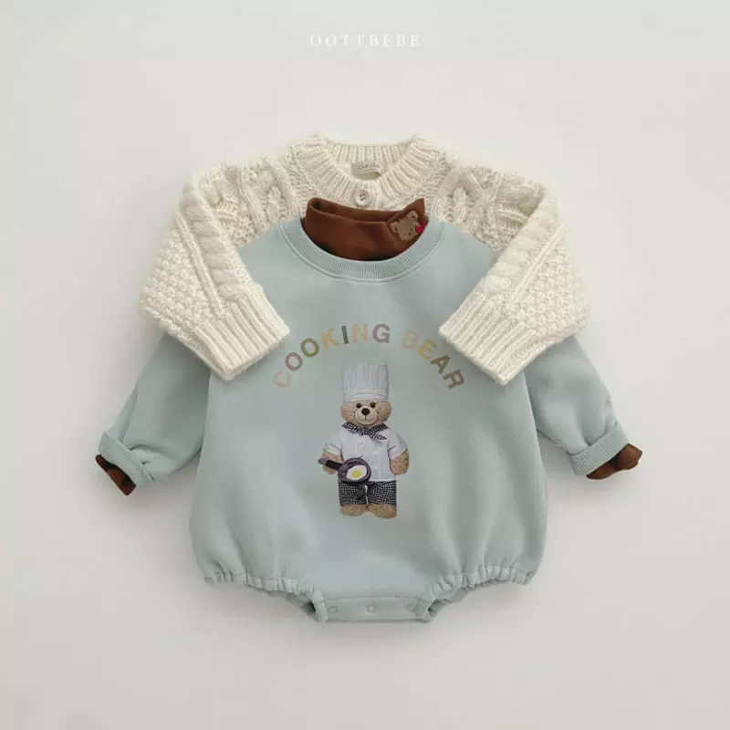 Oott Bebe - Korean Baby Fashion - #babyboutique - Cooking Bear Bodysuit - 10