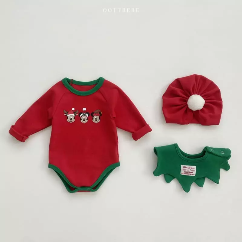 Oott Bebe - Korean Baby Fashion - #babyboutique - Disney Santa Bodysuit - 11