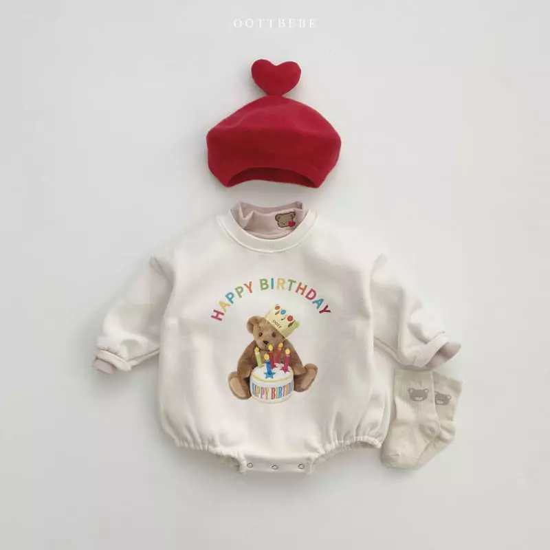 Oott Bebe - Korean Baby Fashion - #babyboutique - Happy Birth Day Bodysuit - 3