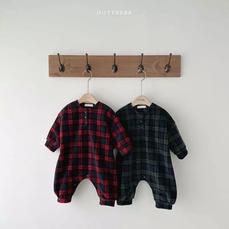 Oott Bebe - Korean Baby Fashion - #babyboutiqueclothing - Merry Check Bodysuit - 10